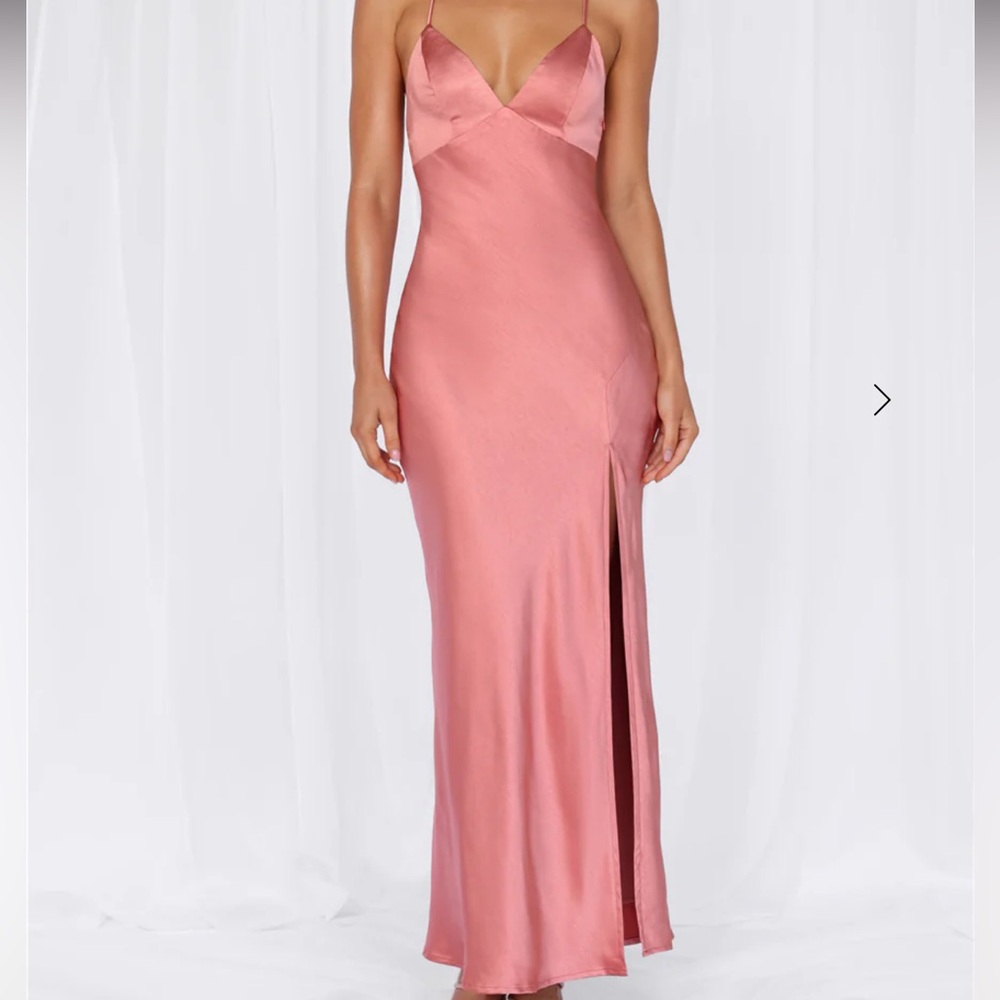 HELLO MOLLY THE SOPHIA SATIN MAXI DRESS ROSE